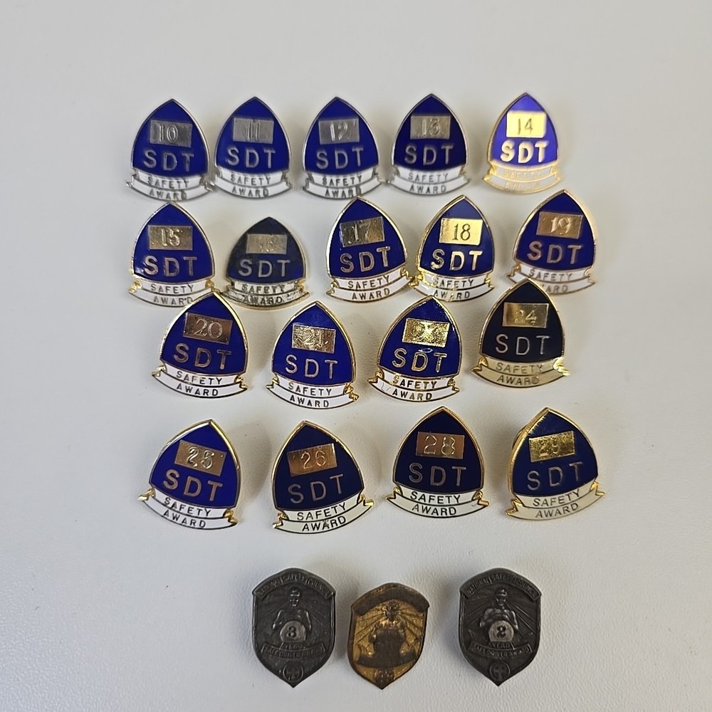 San Diego Transit Safety‎ Award Pins Bundle National Safety Council Driver Award
